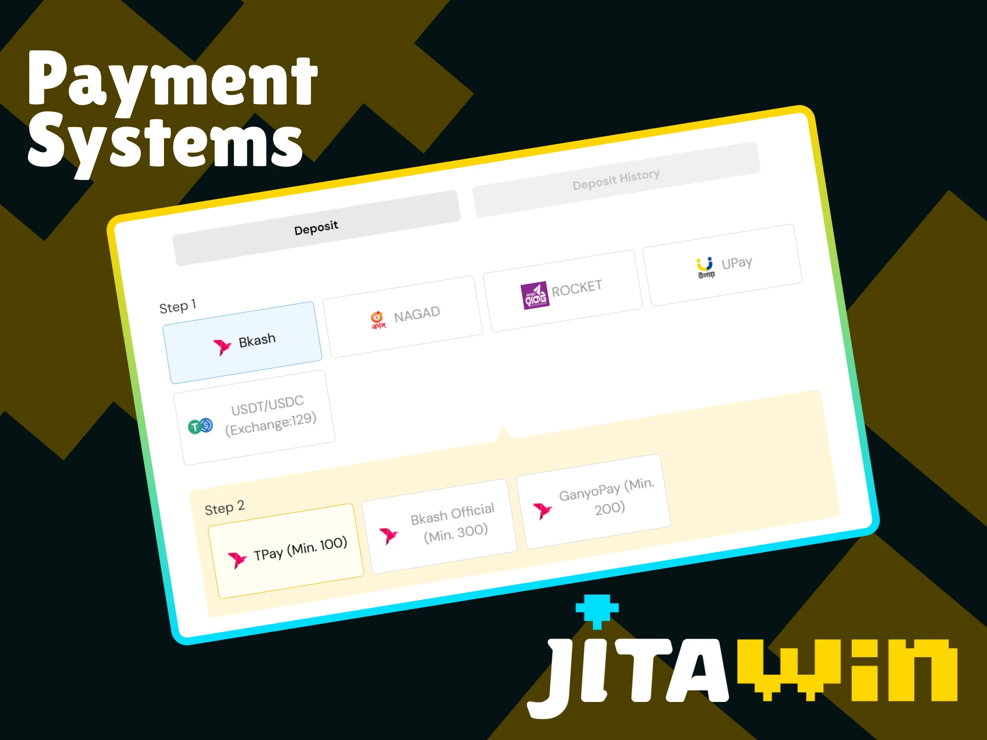 JitaWin offers players a variety of payment methods.