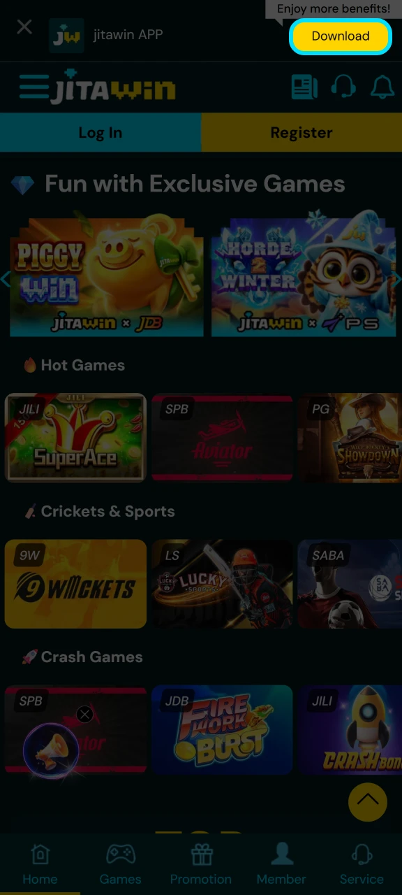 Click Download to get the JitaWin APK file.