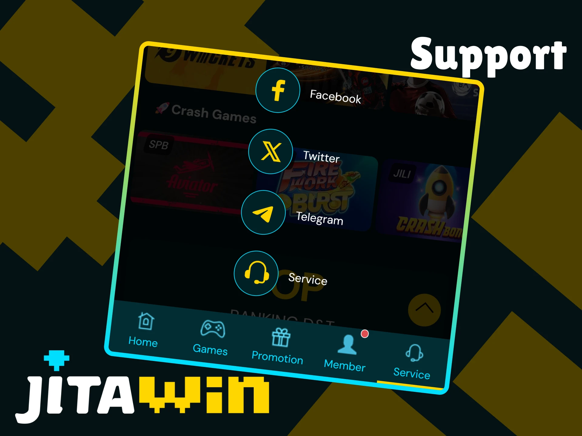 Contact support in the JitaWin app for assistance.