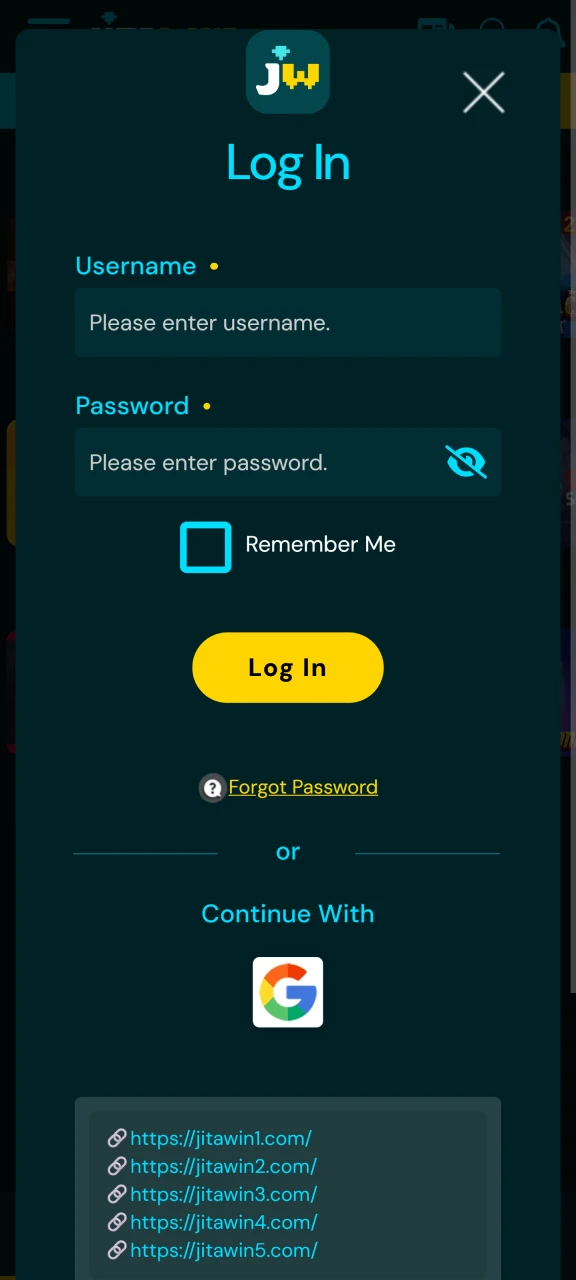Log in to your JitaWin account to access all features.