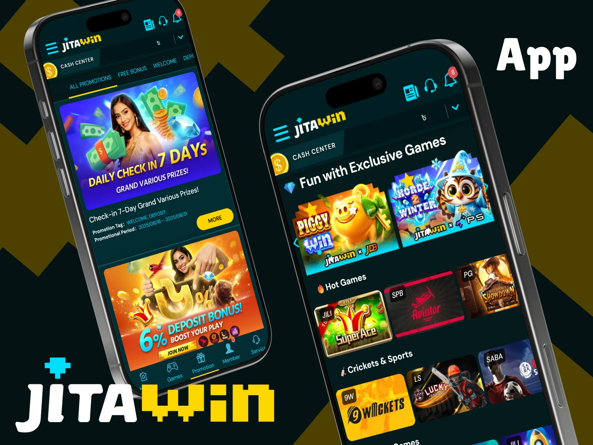 Install the JitaWin app for Android and iOS.