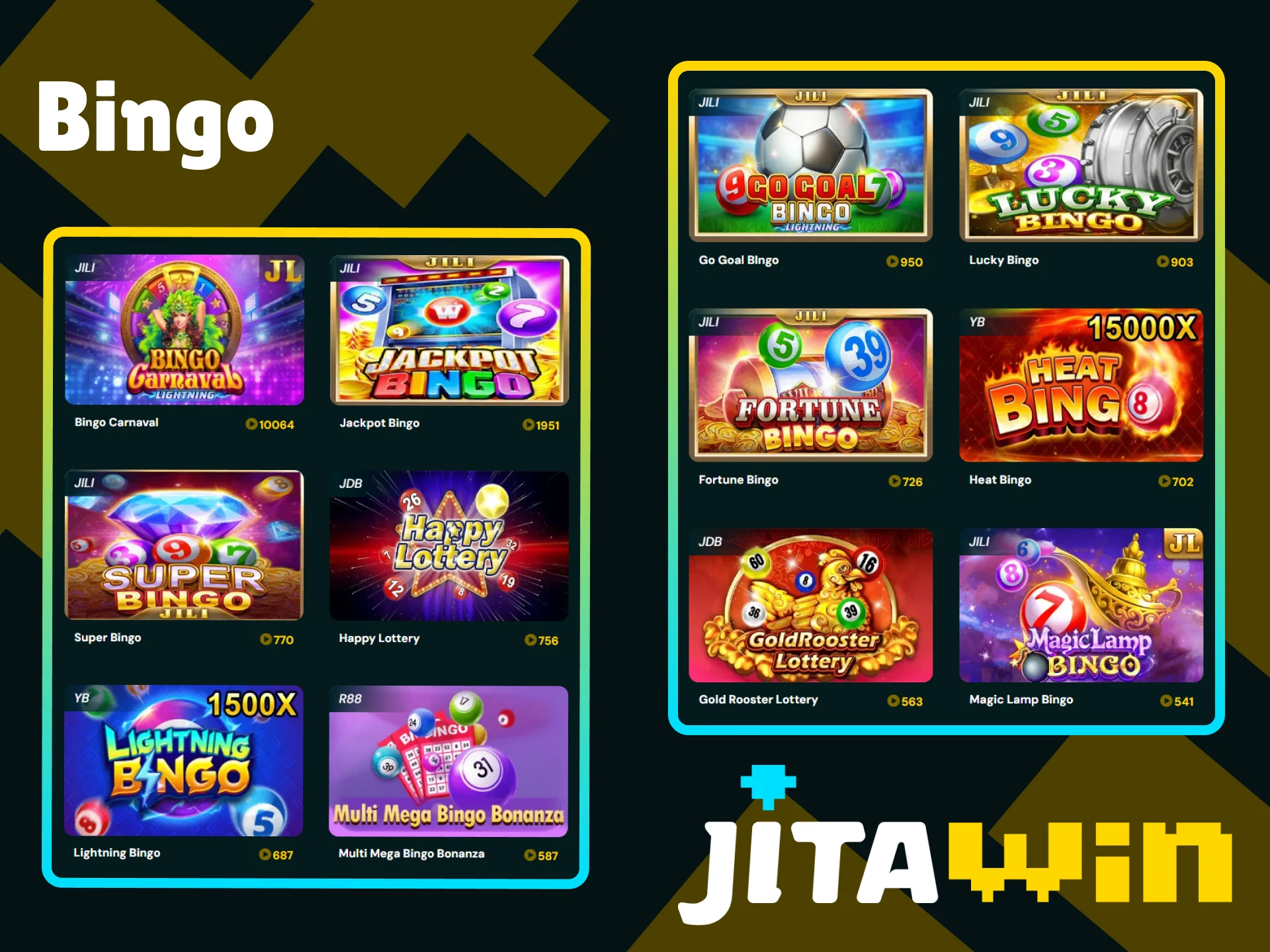 Start playing bingo at JitaWin casino.