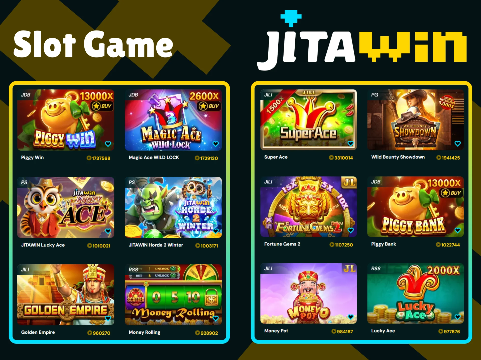 Slot games are available at JitaWin casino.